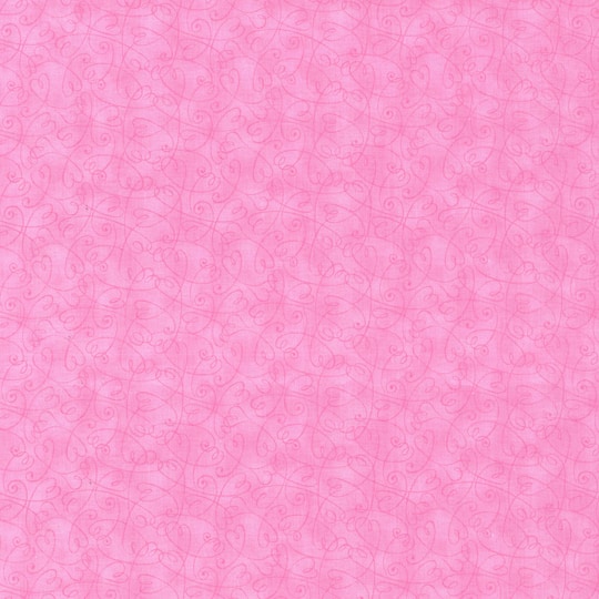 Fabric Traditions Pink Tonal Swirl Hearts Cotton Fabric